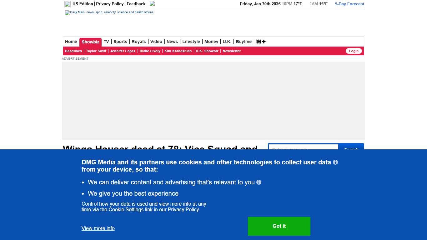 Wings Hauser dead at 78: Vice Squad and The Young and the Restless actor passes away as wife pays tribute Daily Mail Online